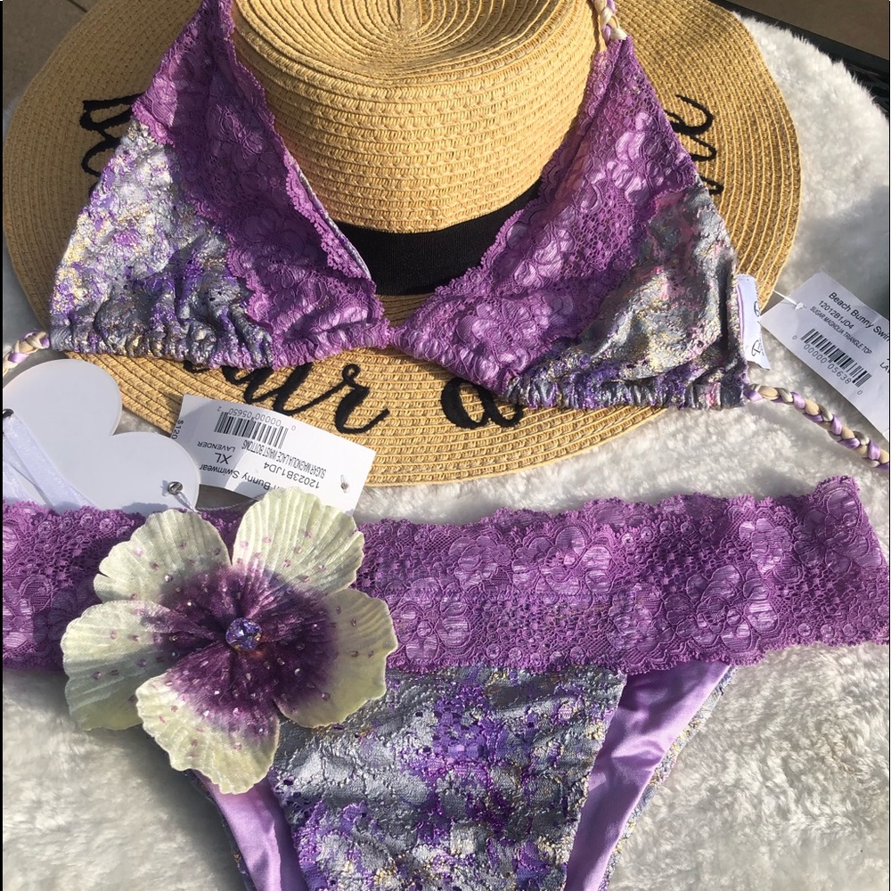 NWT Beach bunny Sugar Magnolias lavender XL set - Picture 16 of 16